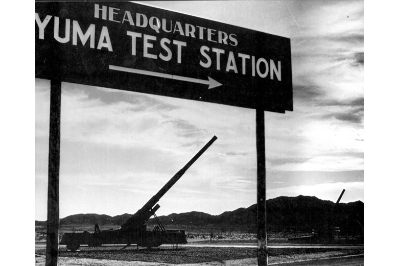 A vintage photograph reading Headquarters Yuma Test Station